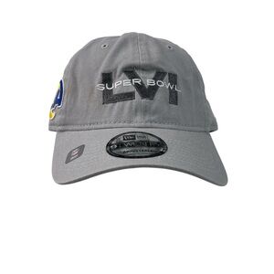 Men New Era Los Angeles Rams Super Bowl LVI Bound 9Forty Hat Cap Adjustable Gray